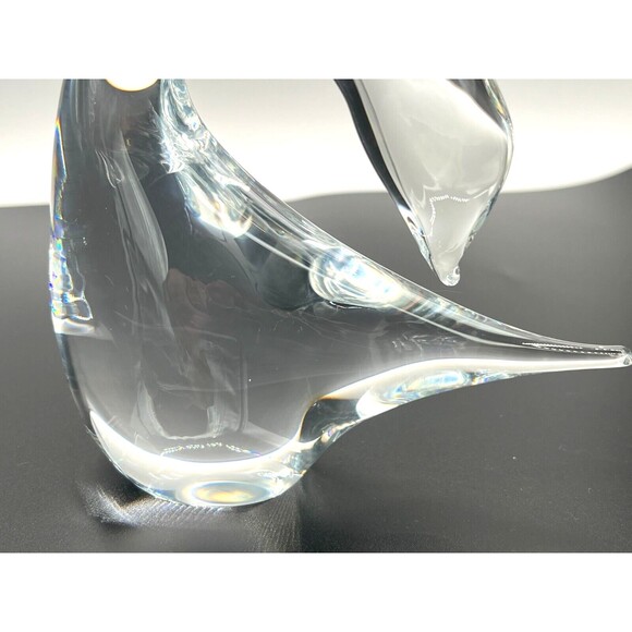 Marcolin Swedish Crystal Swan Art Glass Signed Hand Blown Murano Styled Glass - Picture 11 of 16